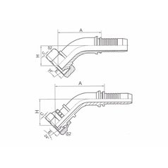 Hydr.koncovka DKOS DN10 / M20x1,5 45°